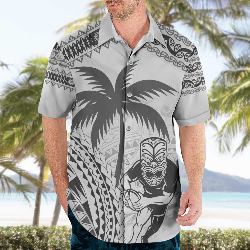 Custom Fiji Black Fern Hawaiian Shirt Maori Warroir with Fijian Masi Pattern - Vibe Hoodie Shop