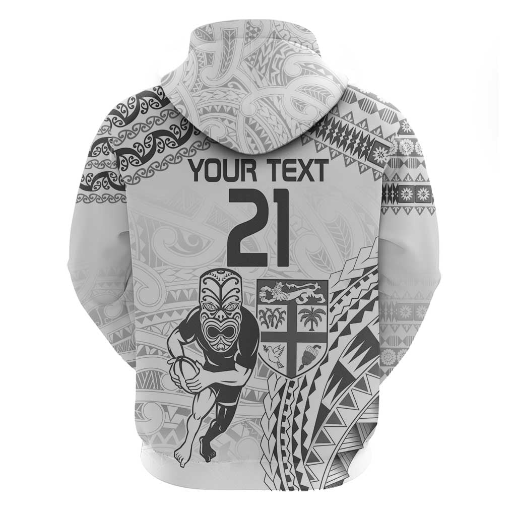 Custom Fiji Black Fern Hoodie Maori Warroir with Fijian Masi Pattern LT9 - Vibe Hoodie Shop