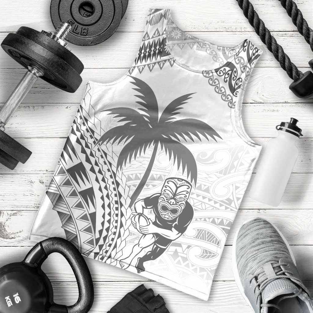 Custom Fiji Black Fern Men Tank Top Maori Warroir with Fijian Masi Pattern - Vibe Hoodie Shop