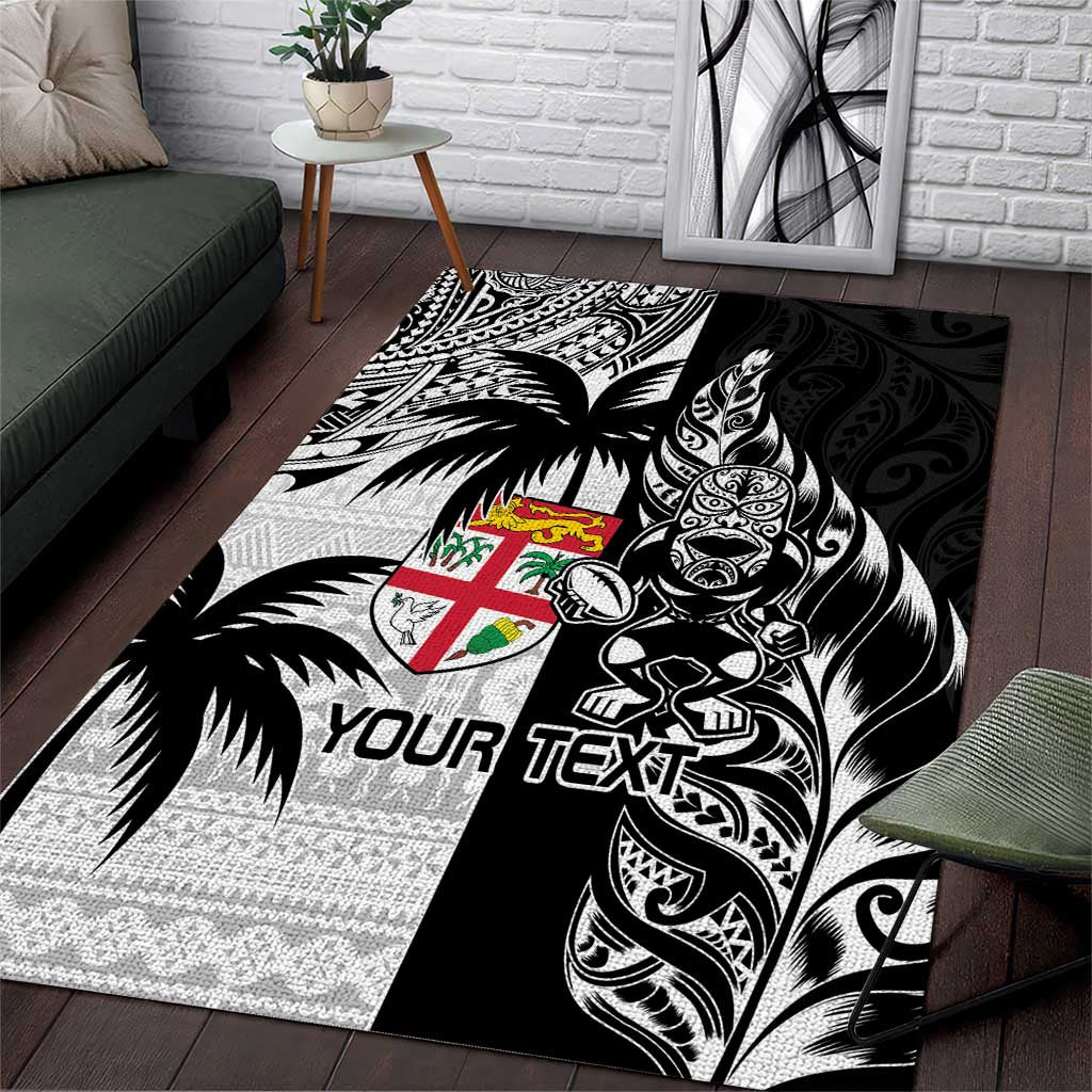 Custom Fiji New Zealand Area Rug Maori mix Tapa Pattern Version - Vibe Hoodie Shop