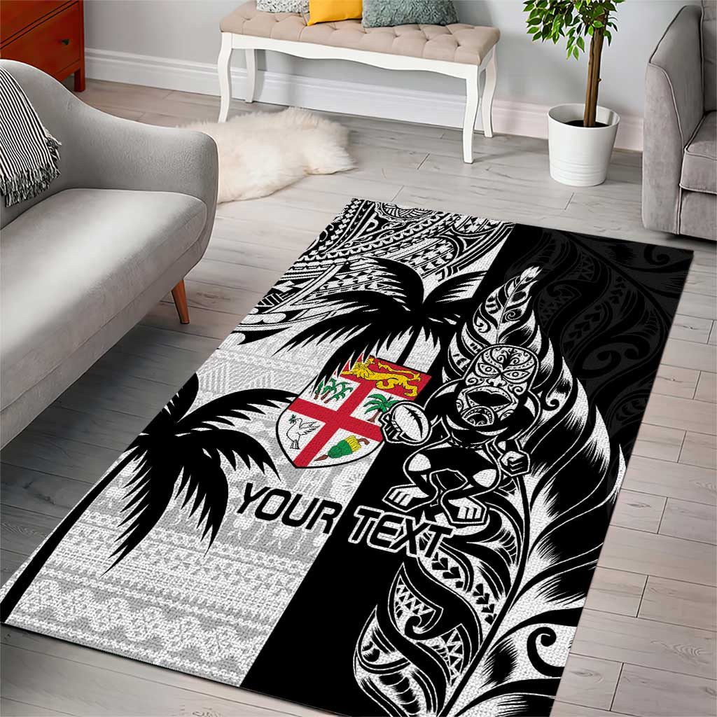 Custom Fiji New Zealand Area Rug Maori mix Tapa Pattern Version - Vibe Hoodie Shop