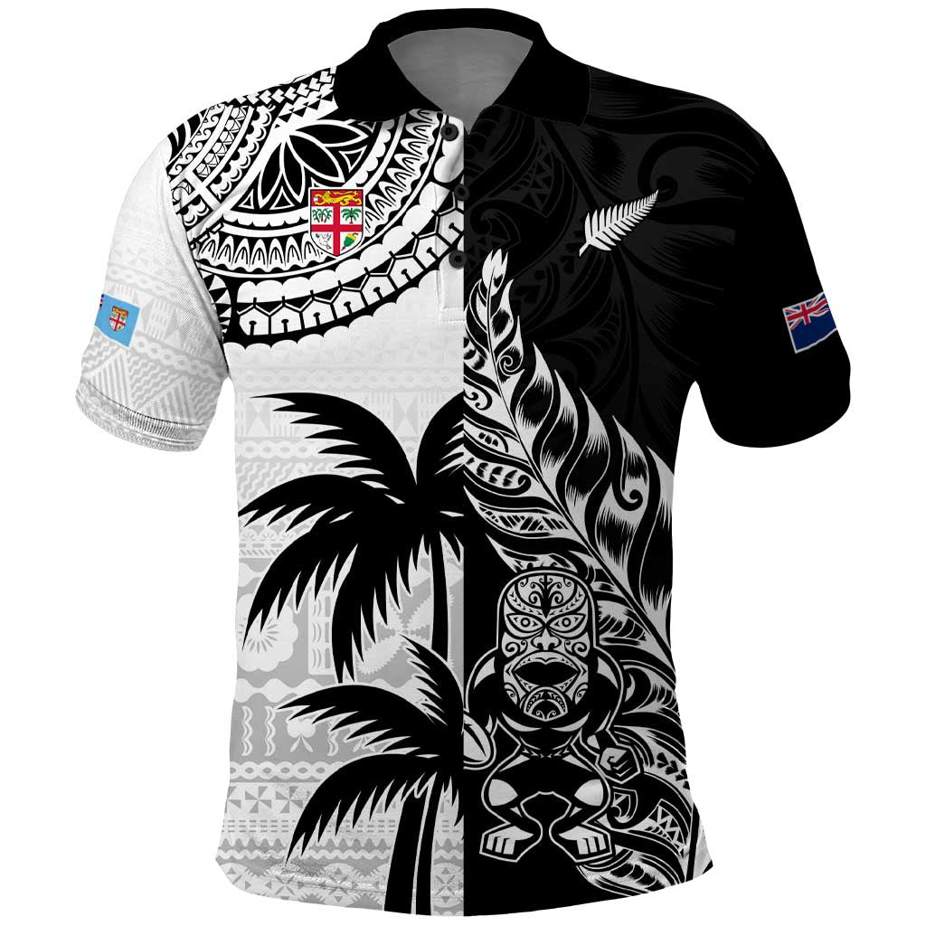 Custom Fiji New Zealand Polo Shirt Maori mix Tapa Pattern Version LT9 - Vibe Hoodie Shop