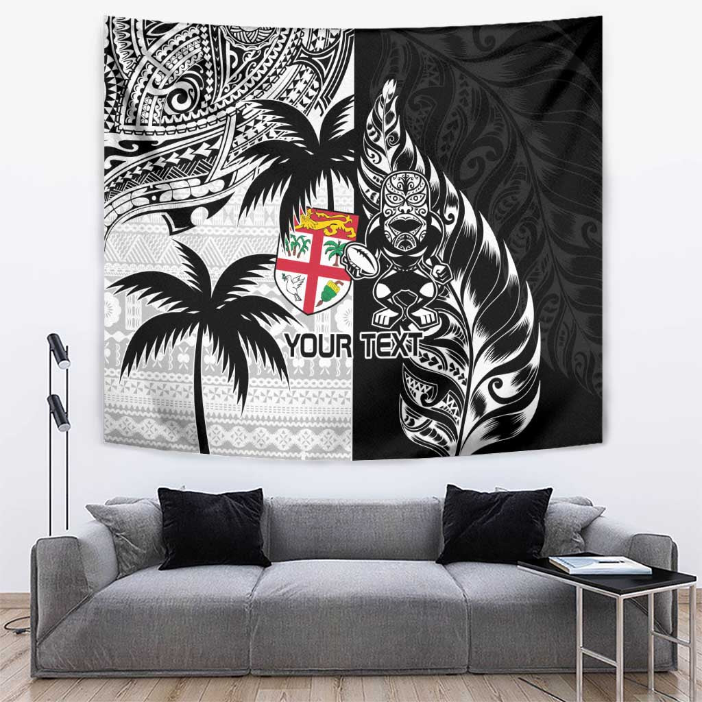 Custom Fiji New Zealand Tapestry Maori mix Tapa Pattern Version - Vibe Hoodie Shop