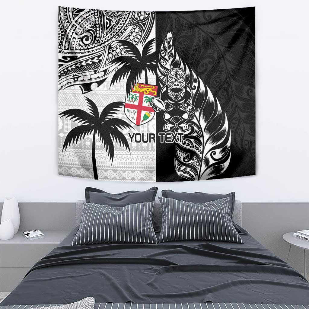 Custom Fiji New Zealand Tapestry Maori mix Tapa Pattern Version - Vibe Hoodie Shop