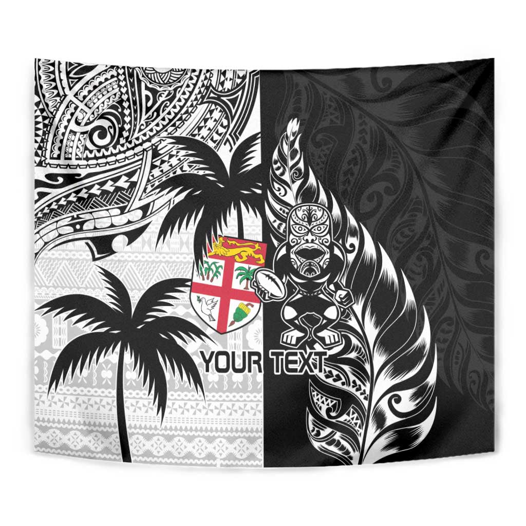 Custom Fiji New Zealand Tapestry Maori mix Tapa Pattern Version - Vibe Hoodie Shop