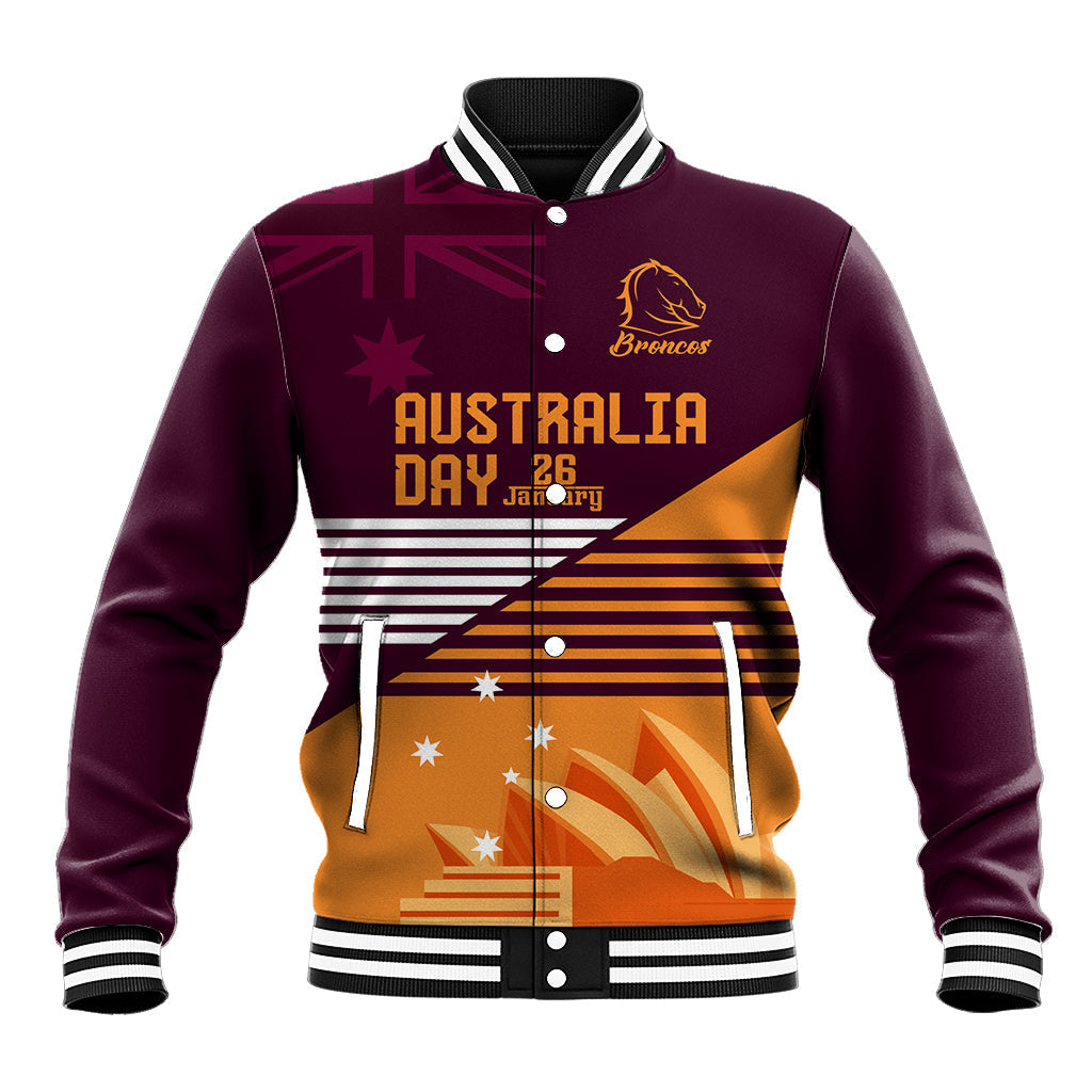 NRL Broncos Australia Day Custom Baseball Jacket Sydney Opera House Style