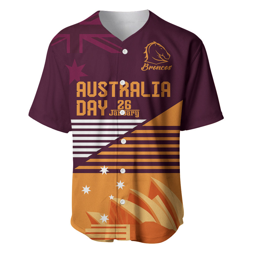 NRL Broncos Australia Day Custom Baseball Jersey Sydney Opera House Style