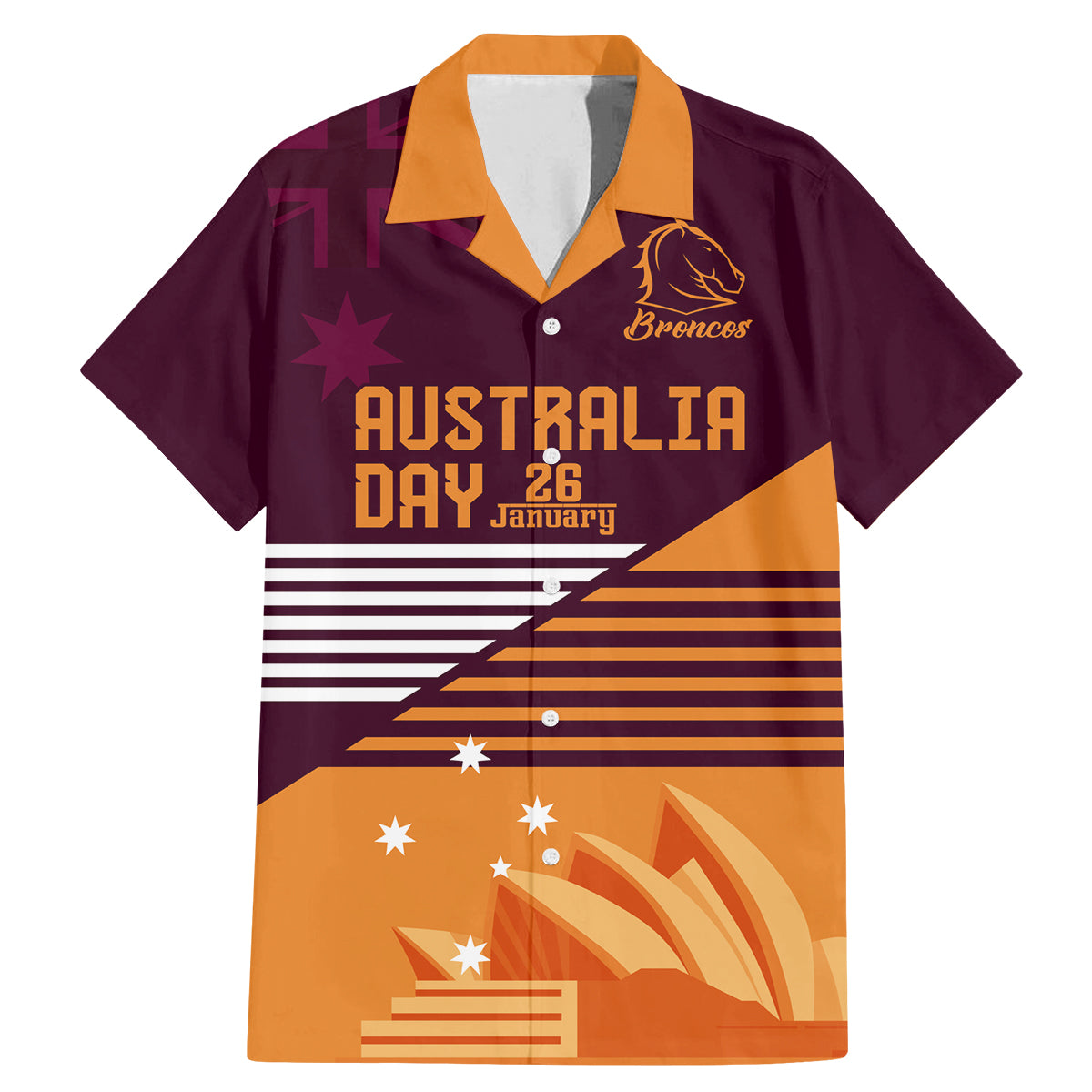 NRL Broncos Australia Day Custom Family Matching Mermaid Dress and Hawaiian Shirt Sydney Opera House Style