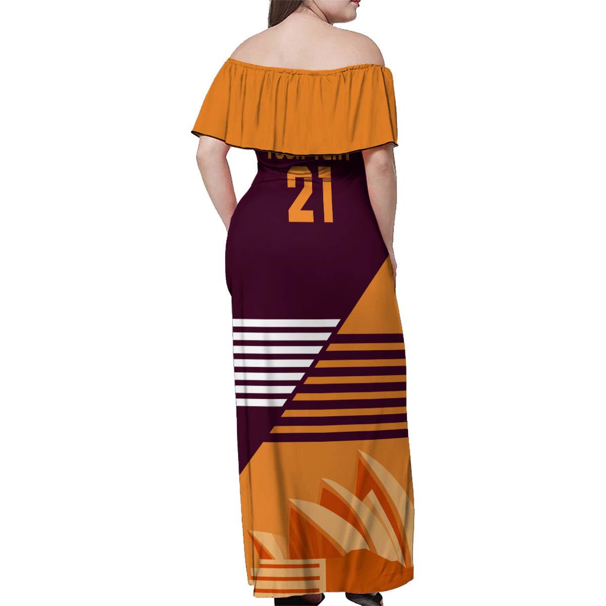 NRL Broncos Australia Day Custom Family Matching Off Shoulder Maxi Dress and Hawaiian Shirt Sydney Opera House Style