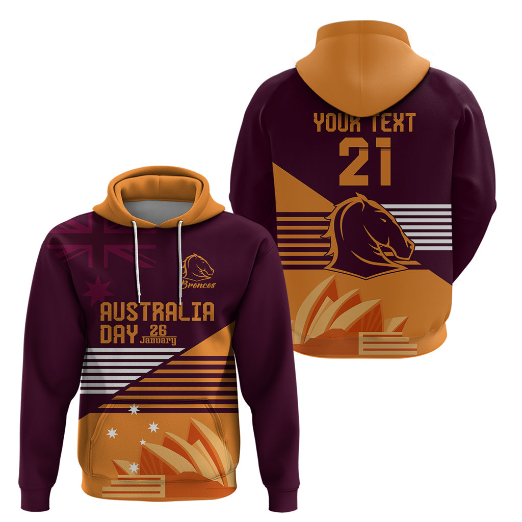 NRL Broncos Australia Day Custom Hoodie Sydney Opera House Style