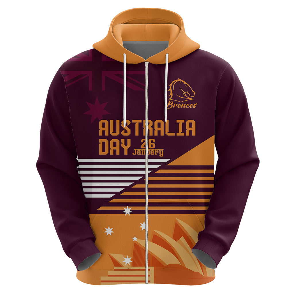 NRL Broncos Australia Day Custom Hoodie Sydney Opera House Style