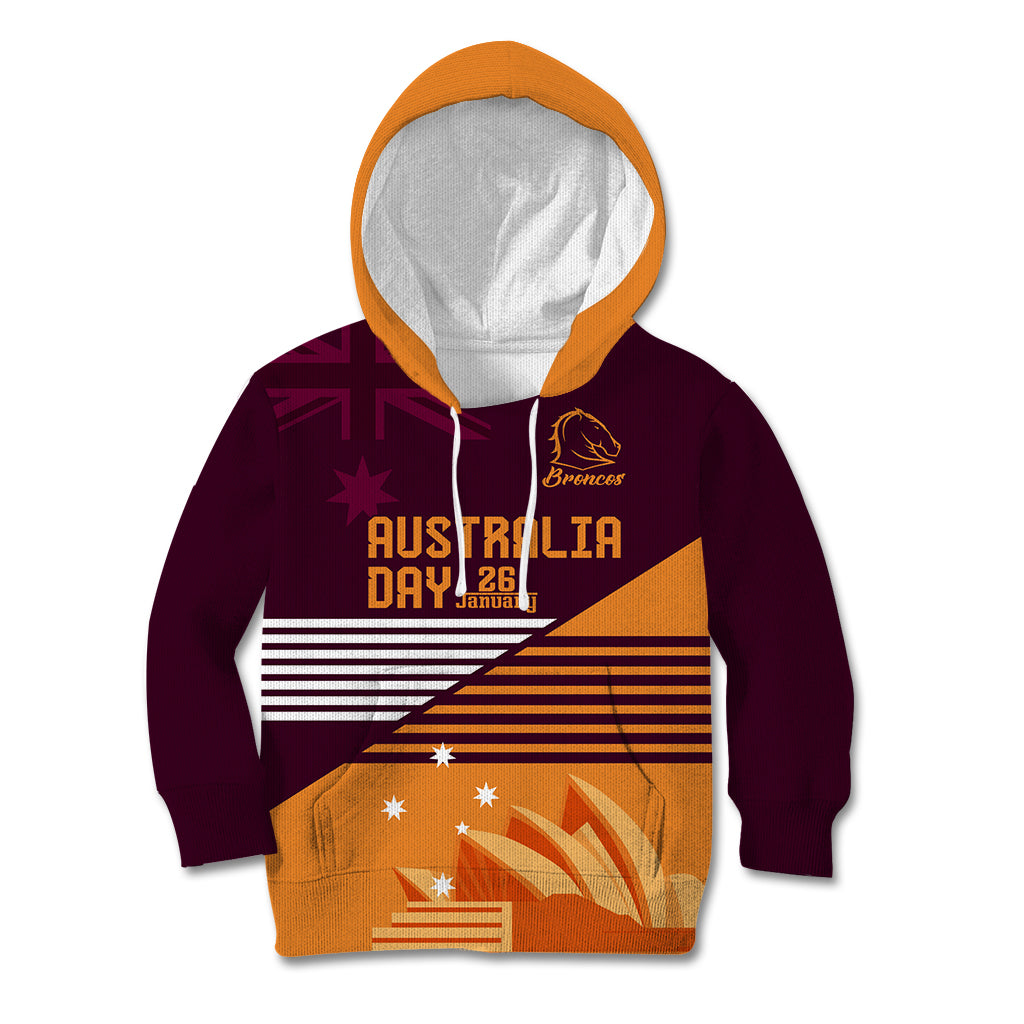 NRL Broncos Australia Day Custom Kid Hoodie Sydney Opera House Style