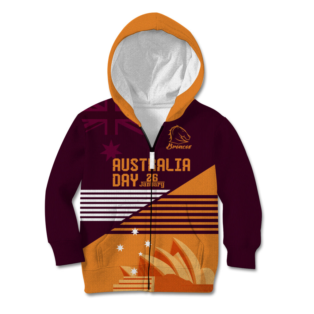 NRL Broncos Australia Day Custom Kid Hoodie Sydney Opera House Style