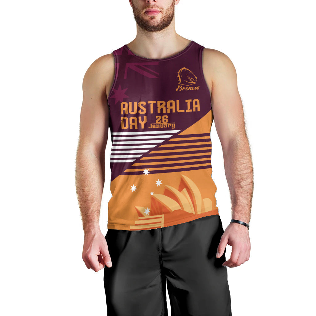 NRL Broncos Australia Day Custom Men Tank Top Sydney Opera House Style