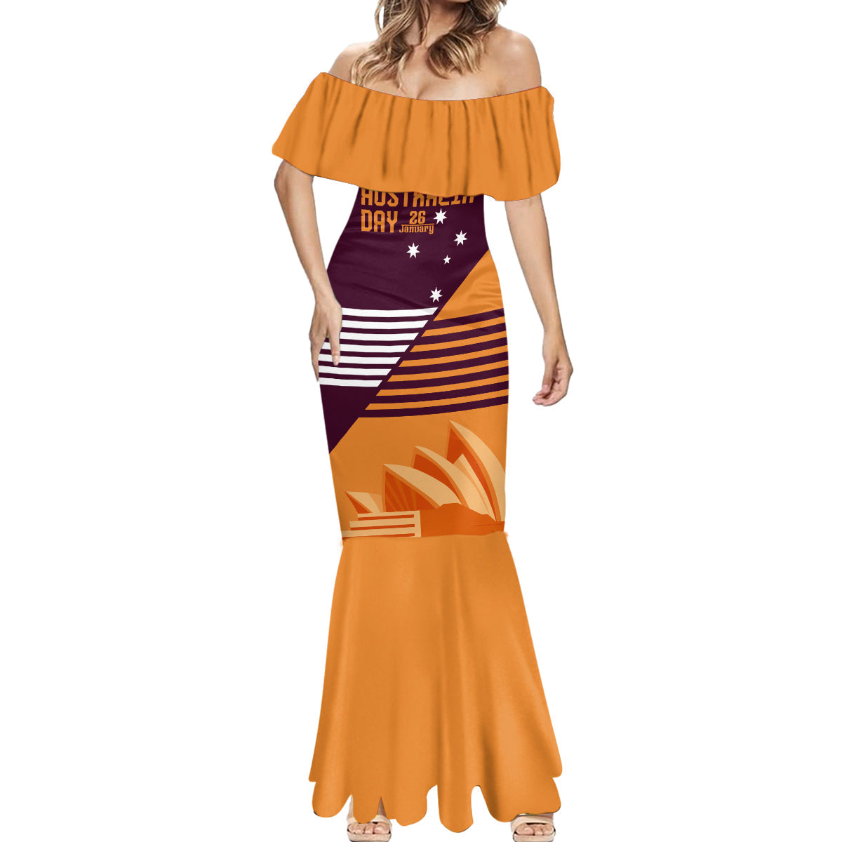 NRL Broncos Australia Day Custom Mermaid Dress Sydney Opera House Style