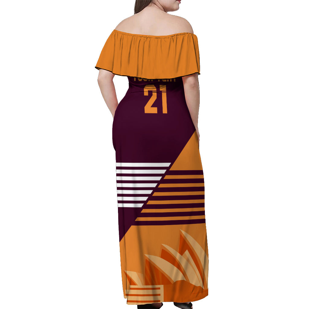 NRL Broncos Australia Day Custom Off Shoulder Maxi Dress Sydney Opera House Style