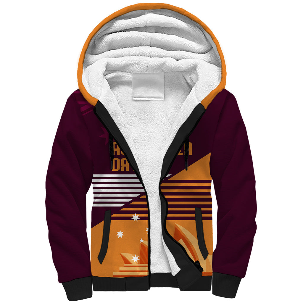 NRL Broncos Australia Day Custom Sherpa Hoodie Sydney Opera House Style