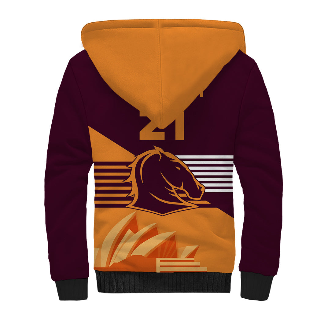 NRL Broncos Australia Day Custom Sherpa Hoodie Sydney Opera House Style