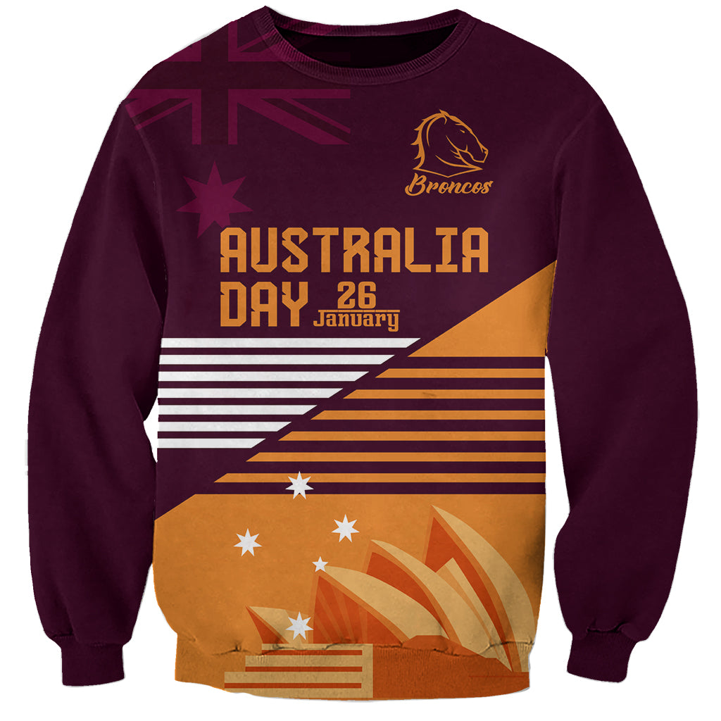 NRL Broncos Australia Day Custom Sweatshirt Sydney Opera House Style