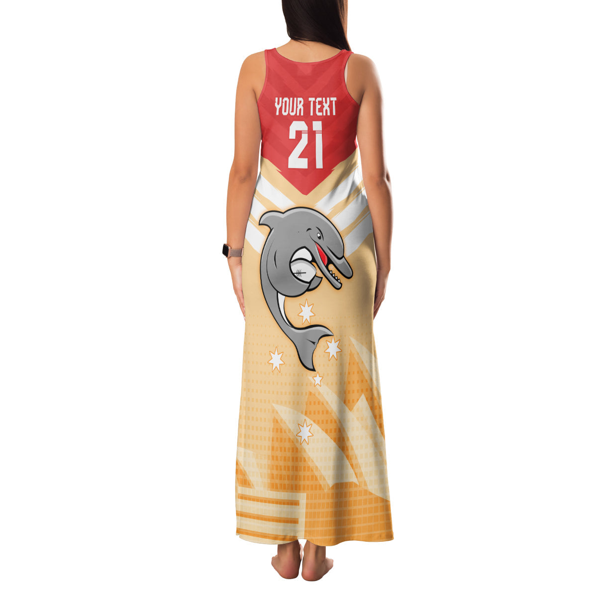 NRL Dolphins Australia Day Custom Family Matching Tank Maxi Dress and Hawaiian Shirt Sydney Opera House Style