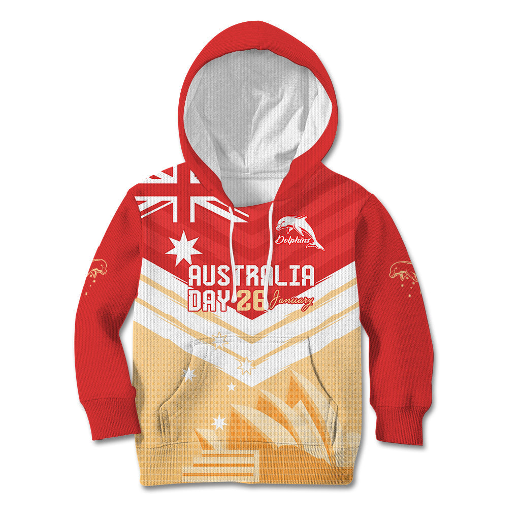 NRL Dolphins Australia Day Custom Kid Hoodie Sydney Opera House Style