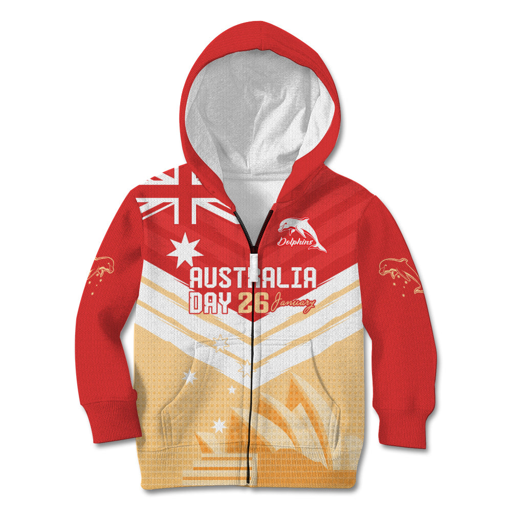 NRL Dolphins Australia Day Custom Kid Hoodie Sydney Opera House Style