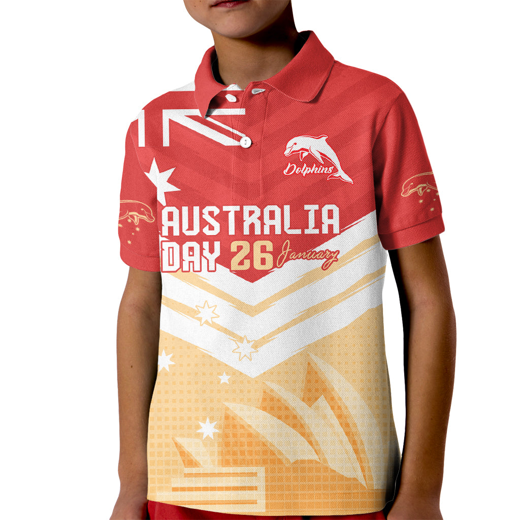 NRL Dolphins Australia Day Custom Kid Polo Shirt Sydney Opera House Style