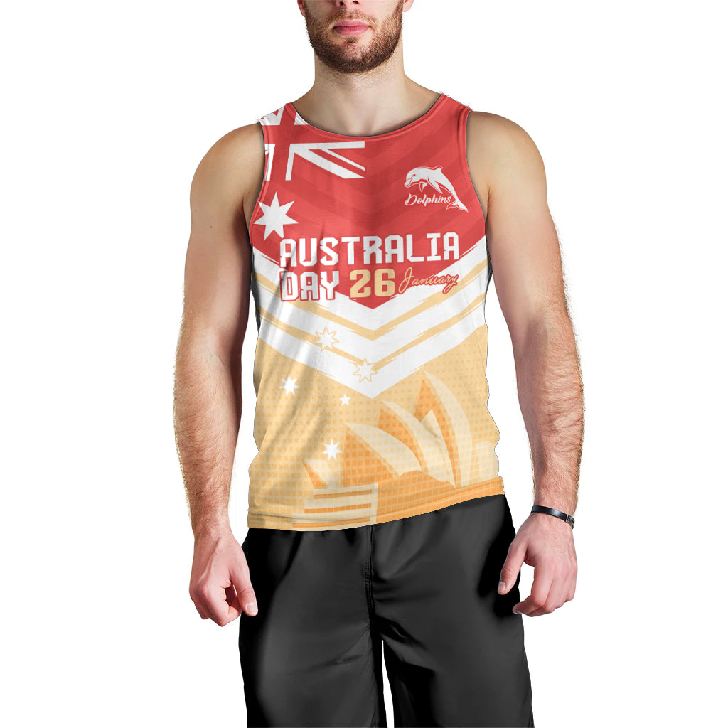 NRL Dolphins Australia Day Custom Men Tank Top Sydney Opera House Style