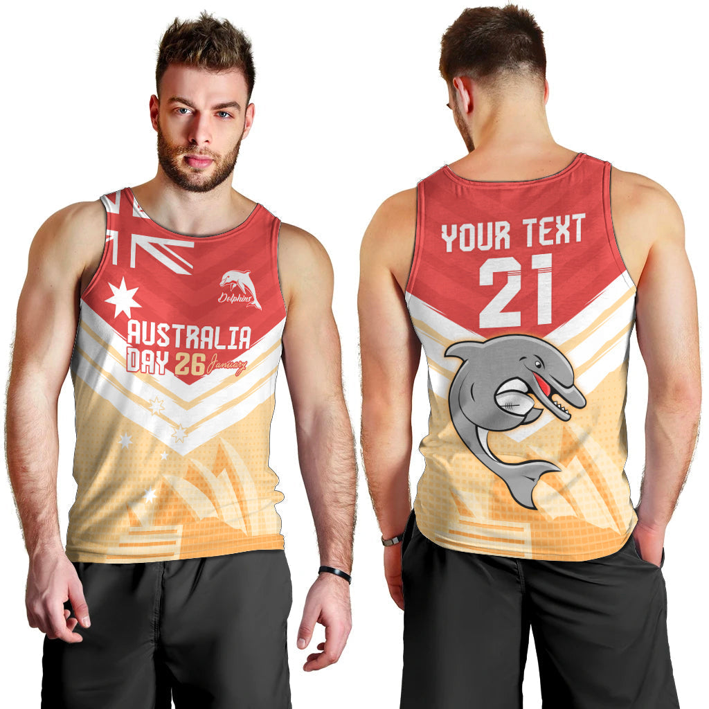 NRL Dolphins Australia Day Custom Men Tank Top Sydney Opera House Style