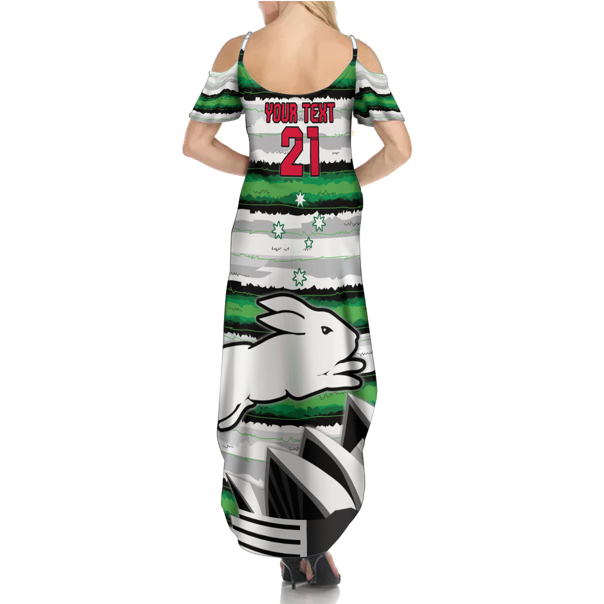 NRL Rabittohs Australia Day Custom Family Matching Summer Maxi Dress and Hawaiian Shirt Sydney Opera House Glory Glory