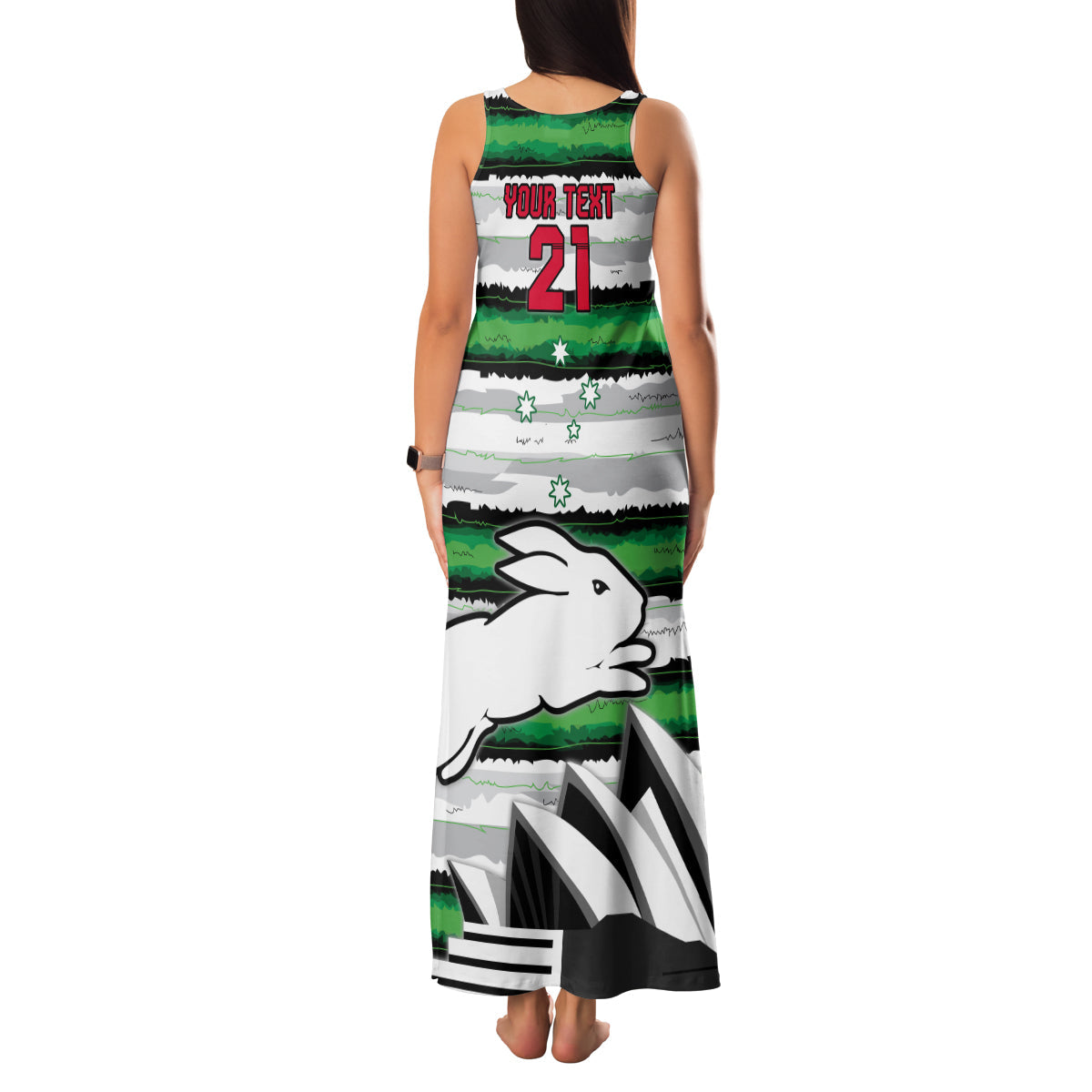 NRL Rabittohs Australia Day Custom Family Matching Tank Maxi Dress and Hawaiian Shirt Sydney Opera House Glory Glory