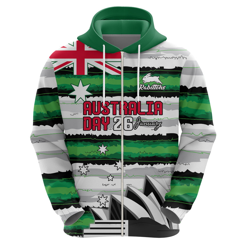 NRL Rabittohs Australia Day Custom Hoodie Sydney Opera House Glory Glory LT9 - Vibe Hoodie Shop