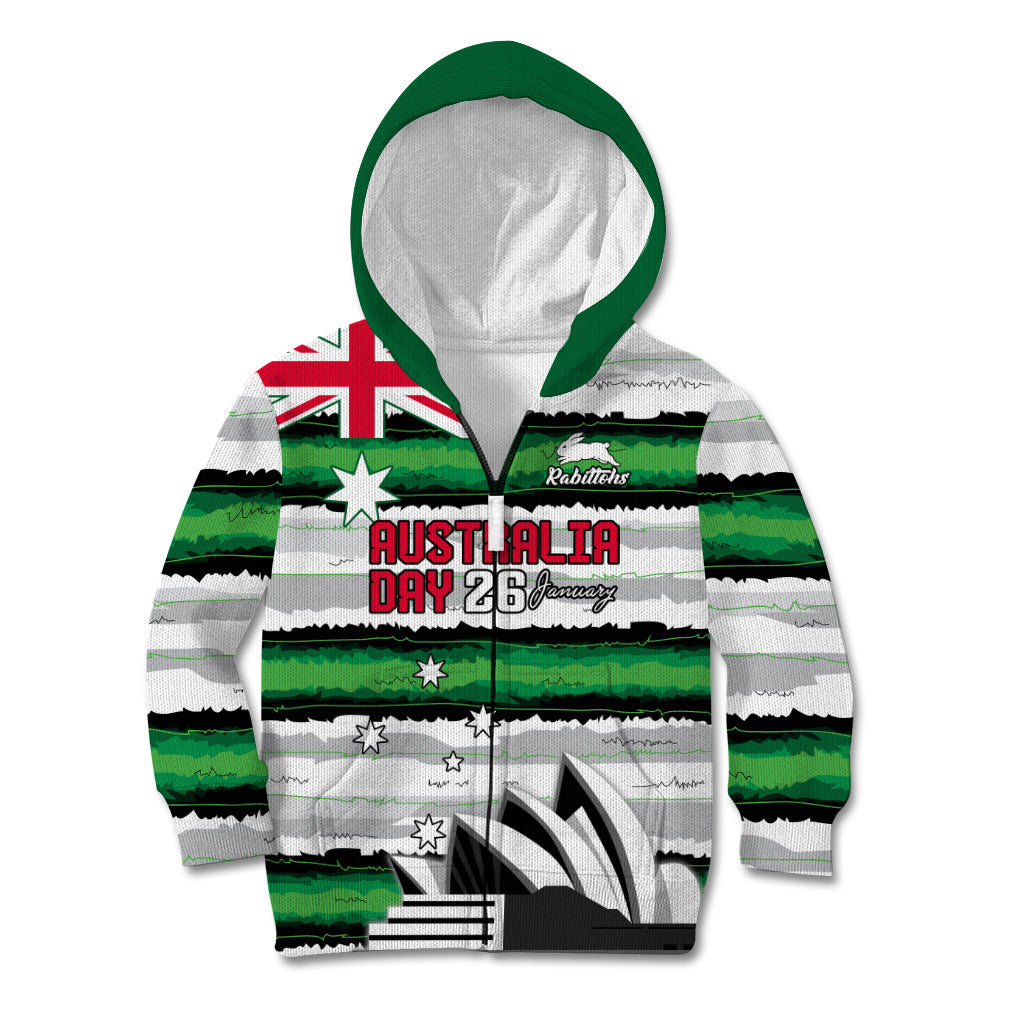 NRL Rabittohs Australia Day Custom Kid Hoodie Sydney Opera House Glory Glory - Vibe Hoodie Shop