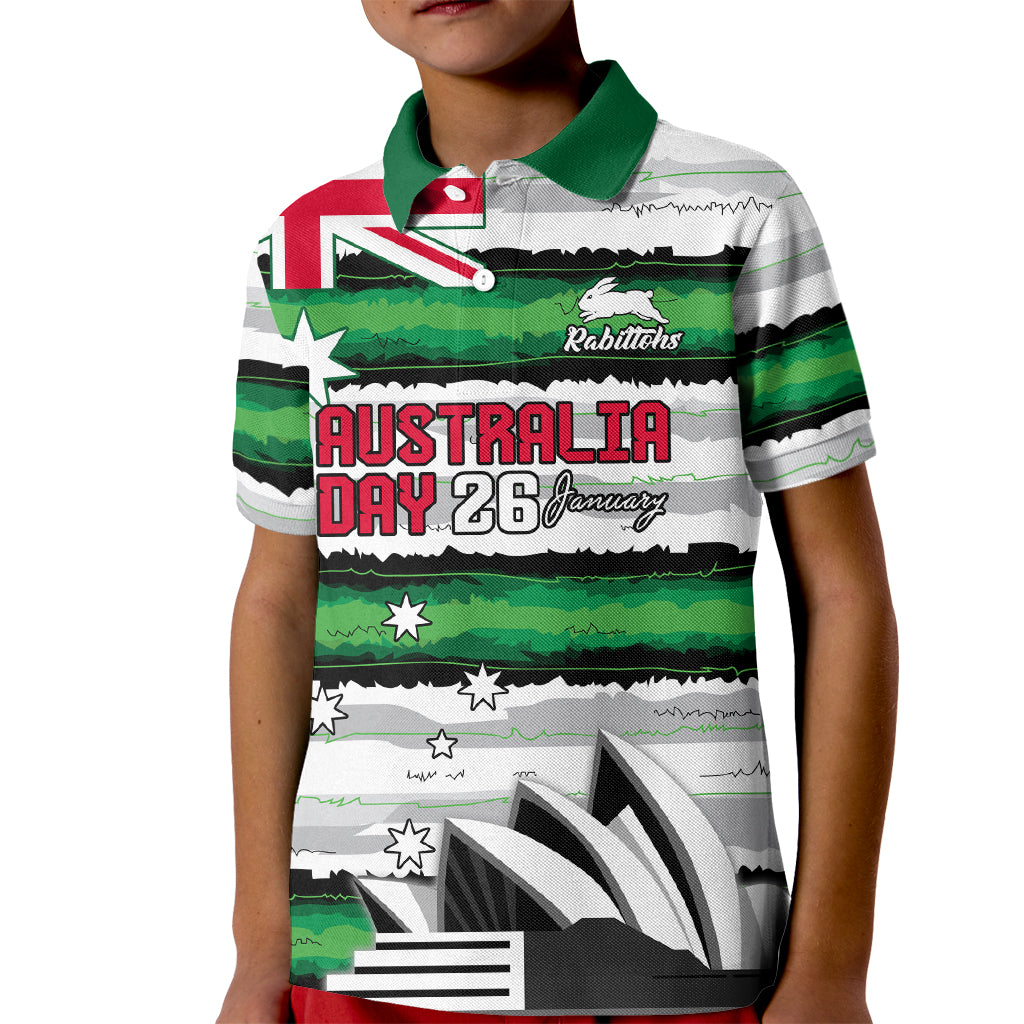 NRL Rabittohs Australia Day Custom Kid Polo Shirt Sydney Opera House Glory Glory - Vibe Hoodie Shop