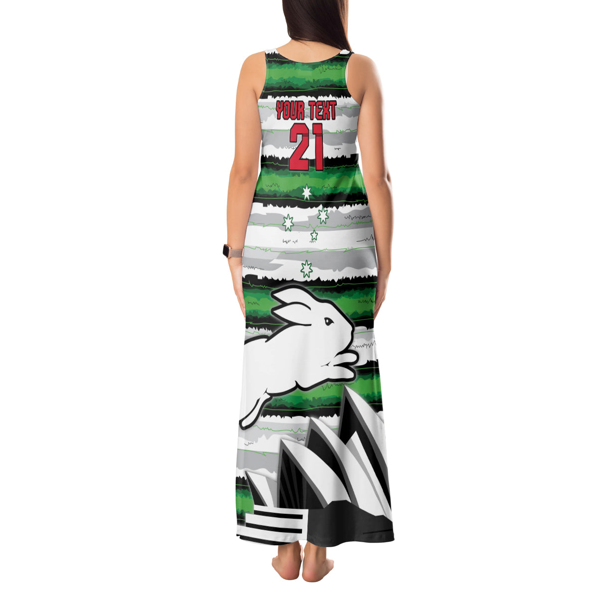 NRL Rabittohs Australia Day Custom Tank Maxi Dress Sydney Opera House Glory Glory