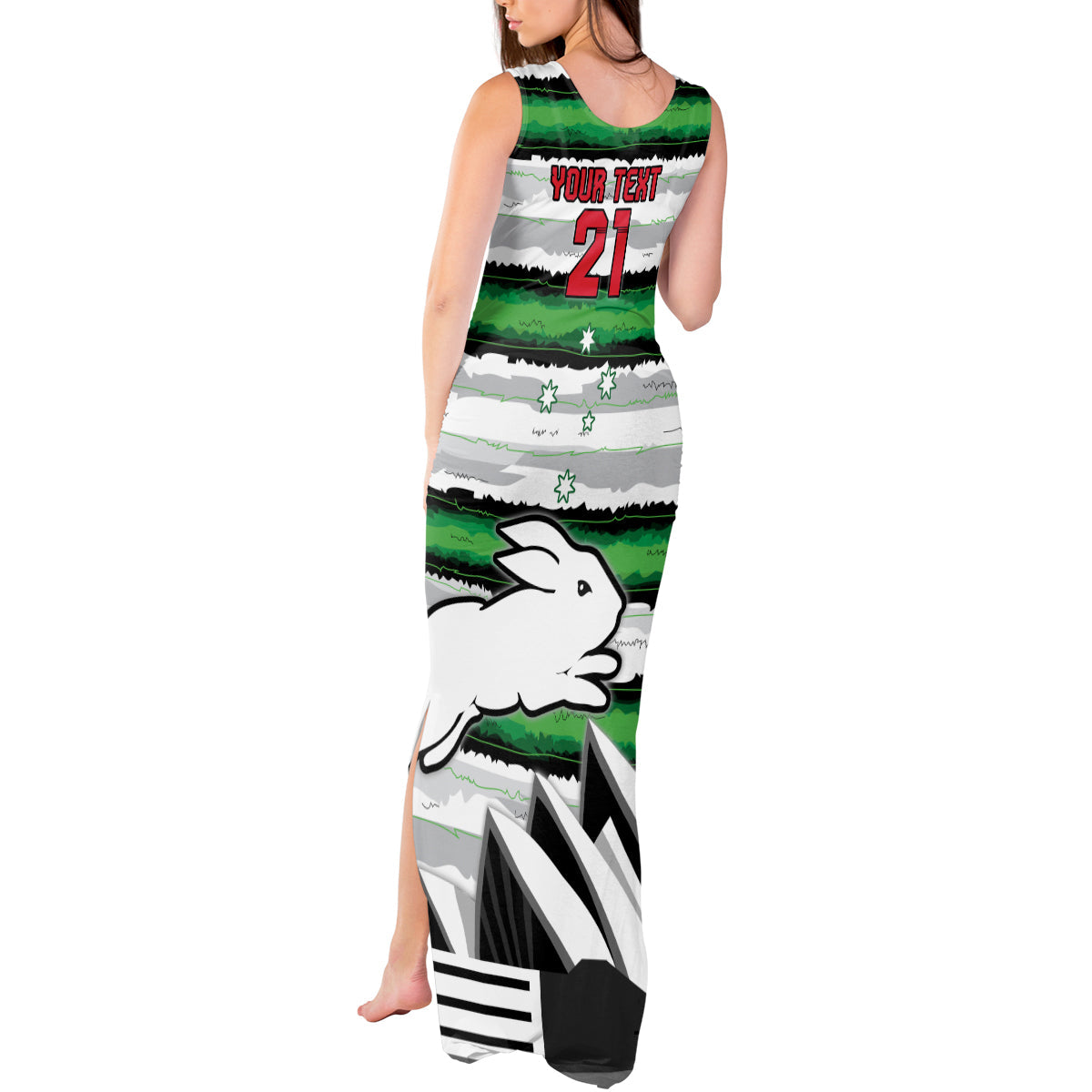 NRL Rabittohs Australia Day Custom Tank Maxi Dress Sydney Opera House Glory Glory