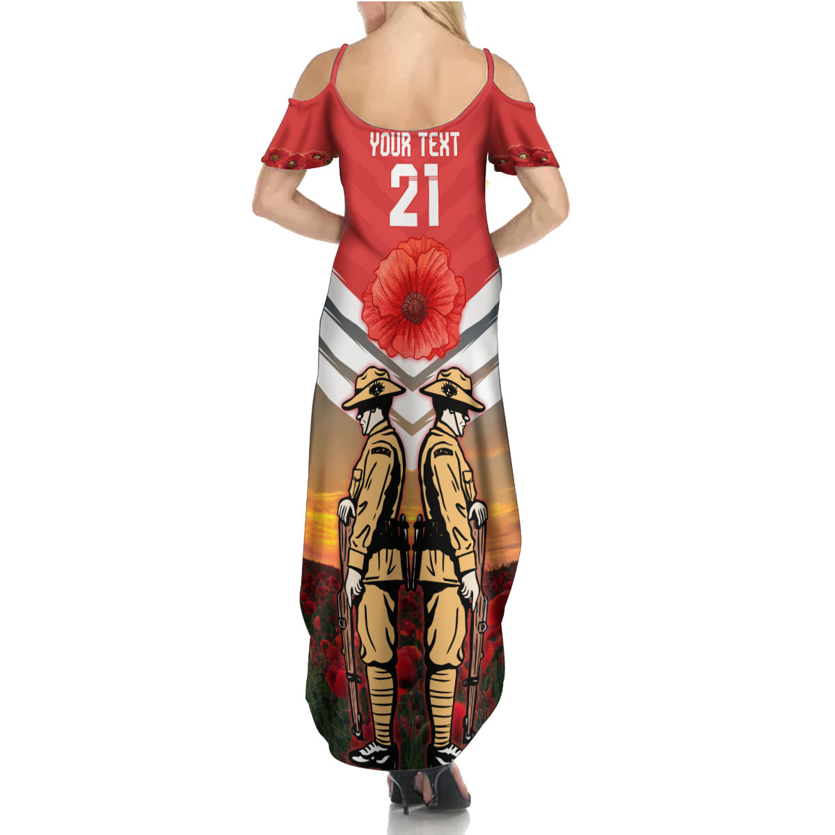 Custom Dolphins Rugby ANZAC Day Family Matching Summer Maxi Dress and Hawaiian Shirt Soldiers Poppy Field 2024