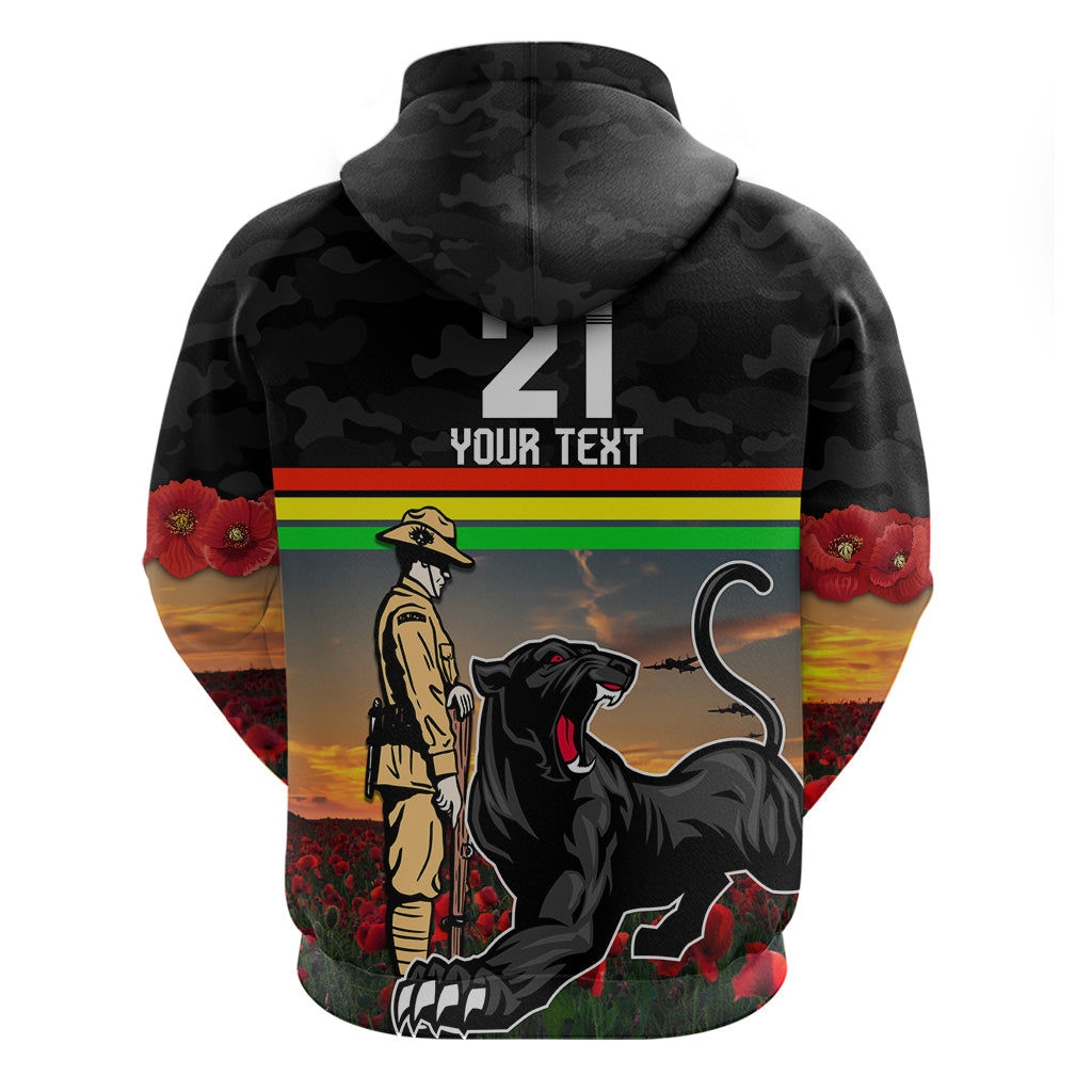 Custom Panthers Rugby ANZAC Day Hoodie Soldiers Poppy Field 2024 LT9 - Vibe Hoodie Shop