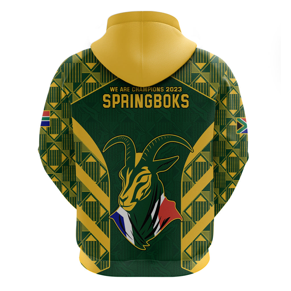 South Africa Rugby Hoodie Bokke Champions Kente Pattern LT9 - Vibe Hoodie Shop