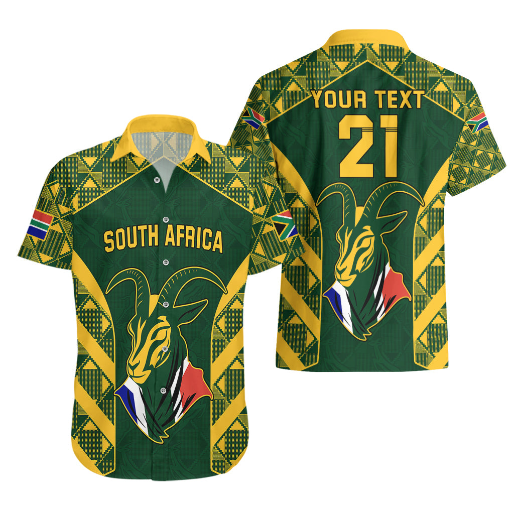 Custom South Africa Rugby Hawaiian Shirt Bokke Champions Kente Pattern - Vibe Hoodie Shop
