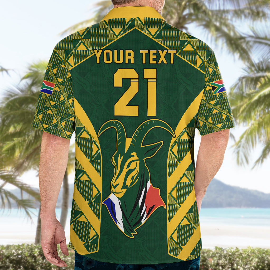 Custom South Africa Rugby Hawaiian Shirt Bokke Champions Kente Pattern - Vibe Hoodie Shop