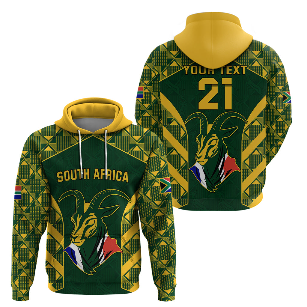Custom South Africa Rugby Hoodie Bokke Champions Kente Pattern LT9 - Vibe Hoodie Shop