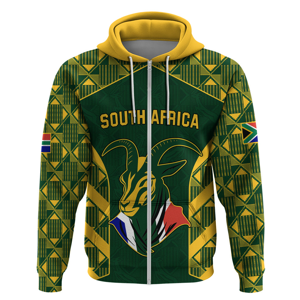 Custom South Africa Rugby Hoodie Bokke Champions Kente Pattern LT9 - Vibe Hoodie Shop