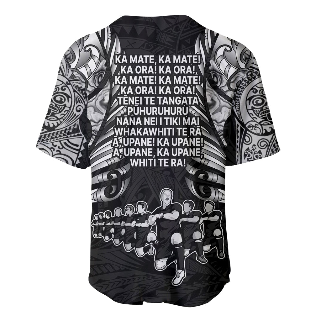 New Zealand Rugby Baseball Jersey Black Haka Dance With NZ Champions History - Vibe Hoodie Shop