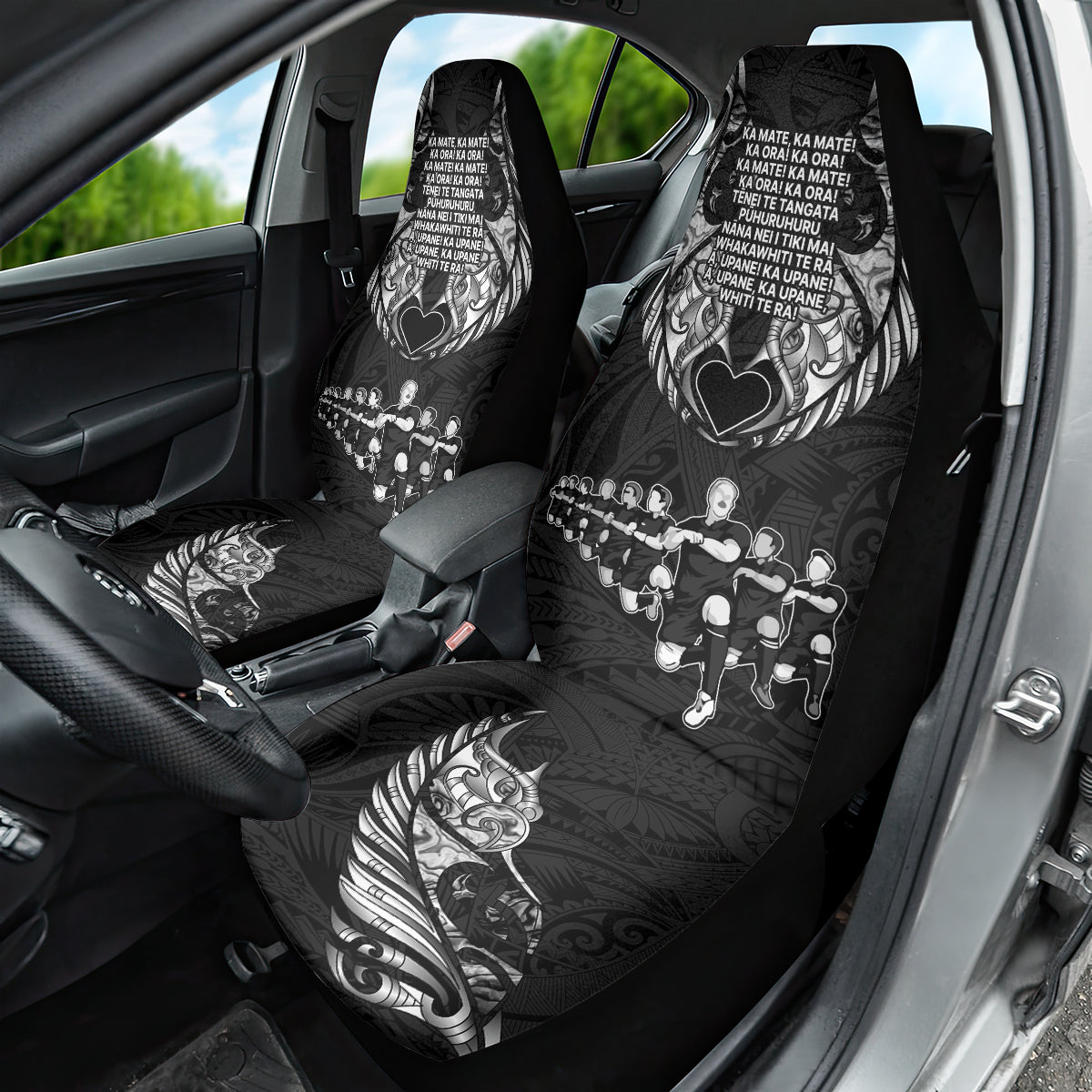New Zealand Rugby Car Seat Cover Black Haka Dance With NZ Champions History - Vibe Hoodie Shop
