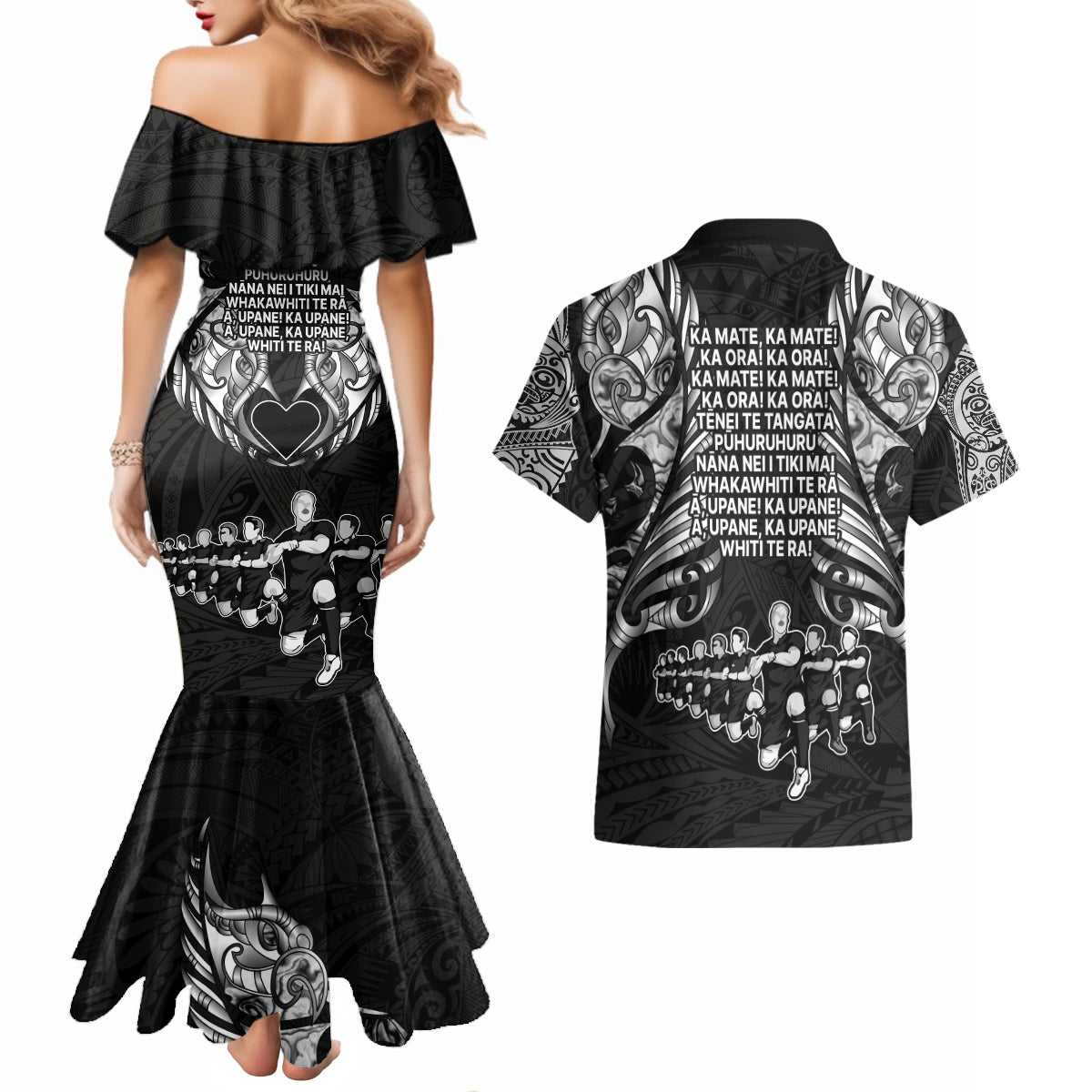 new-zealand-rugby-couples-matching-mermaid-dress-and-hawaiian-shirt-black-haka-dance-with-nz-champions-history