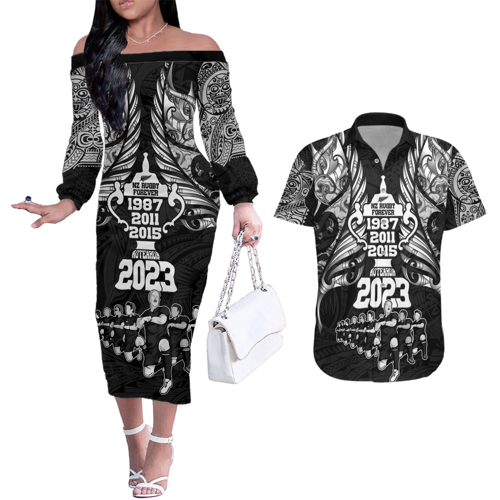 new-zealand-rugby-couples-matching-off-the-shoulder-long-sleeve-dress-and-hawaiian-shirt-black-haka-dance-with-nz-champions-history