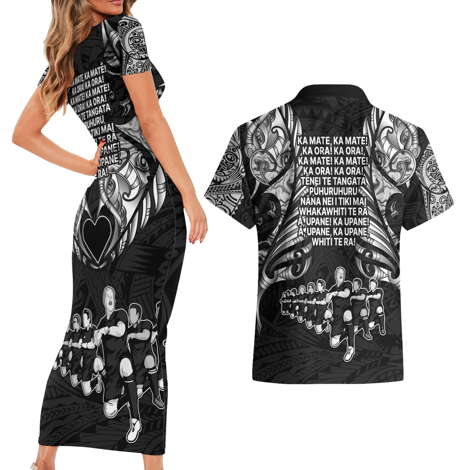 new-zealand-rugby-couples-matching-short-sleeve-bodycon-dress-and-hawaiian-shirt-black-haka-dance-with-nz-champions-history