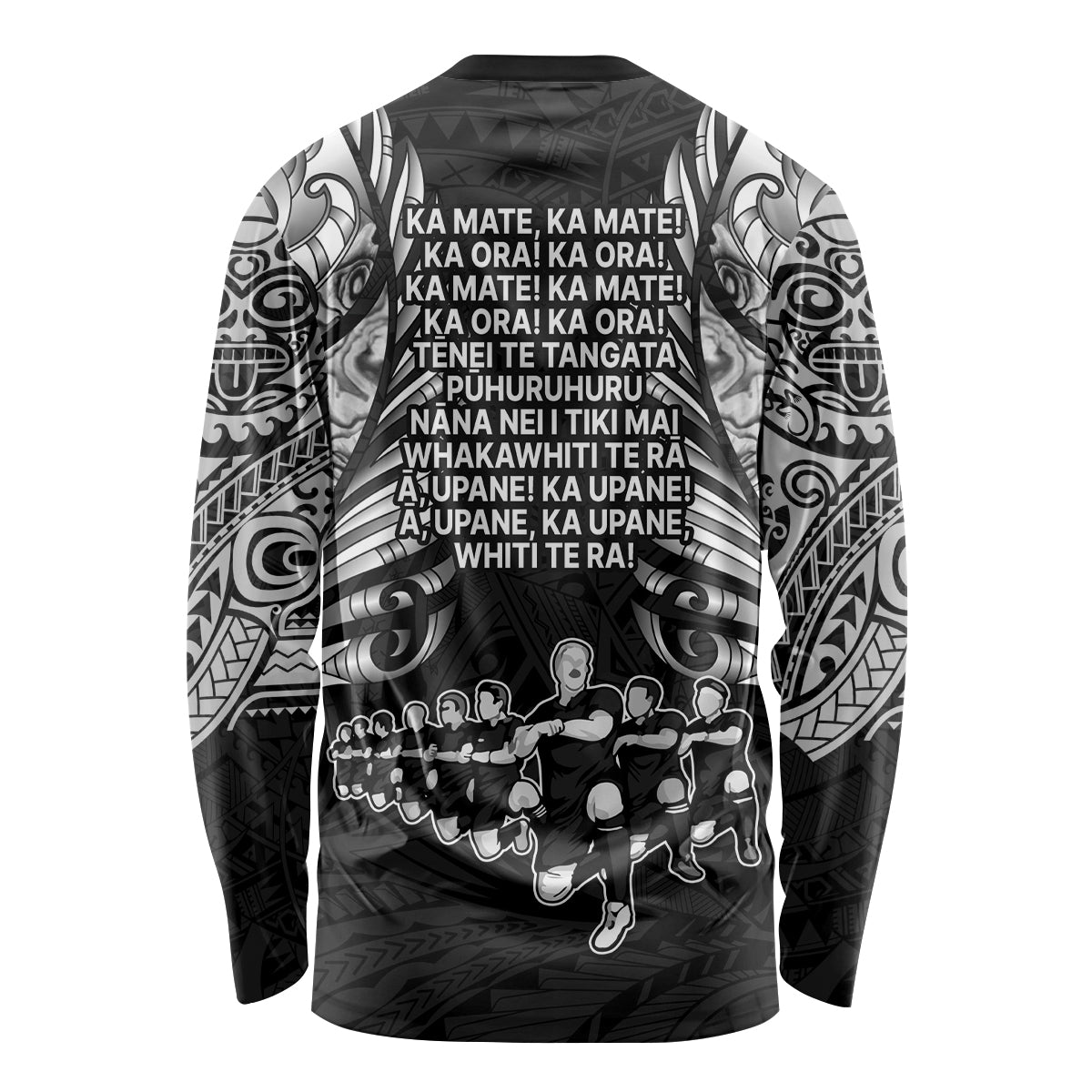 New Zealand Rugby Long Sleeve Shirt Black Haka Dance With NZ Champions History - Vibe Hoodie Shop