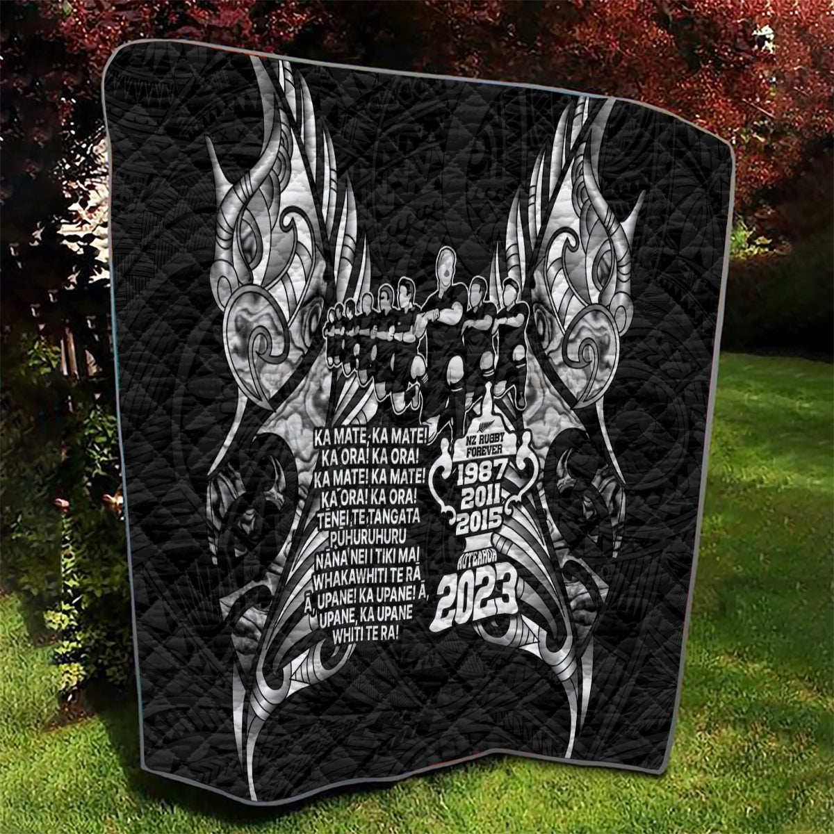 New Zealand Rugby Quilt Black Haka Dance With NZ Champions History - Vibe Hoodie Shop
